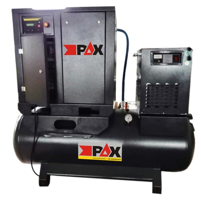 TANK TOP + BELT-DRIVEN ROTARY SCREW  AIR COMPRESSORS  WITH DRYER